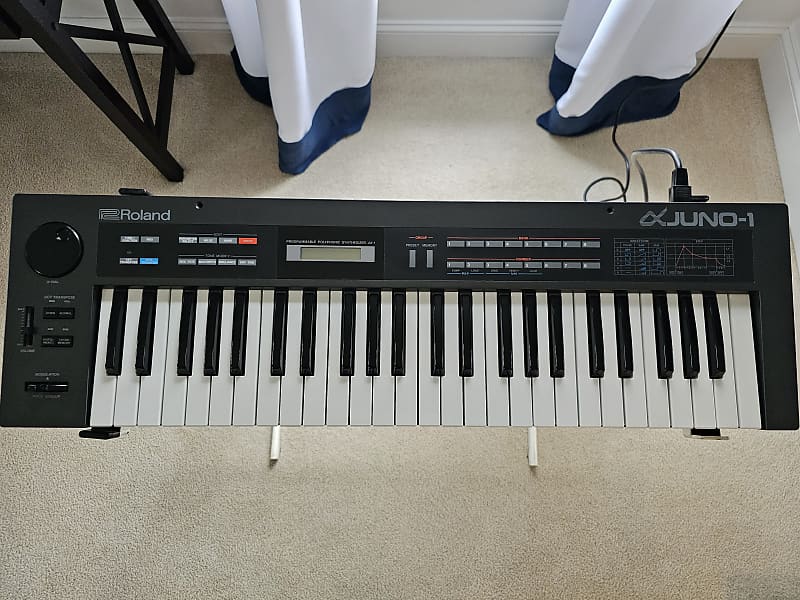 Roland Alpha Juno-1 49-Key Programmable Polyphonic Synthesizer 1985 - 1988 - Black image 1