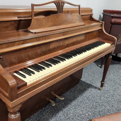 Steinway Model F Walnut Console Upright Piano Manufactured 1959 in Queens, NY image 4
