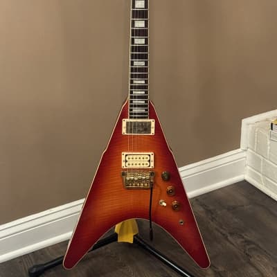 RARE Vintage Ibanez Flying V RR550 1983 Rocket Roll Cherry Sunburst image 2
