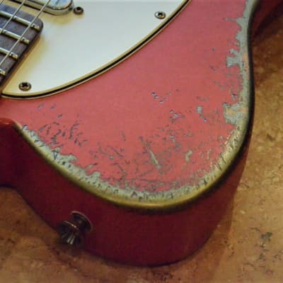 American Fender Telecaster Heavy Relic  Fiesta Red on Jade Green Metallic Custom Shop Pickups image 10