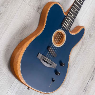 Fender American Acoustasonic Telecaster Guitar, Ebony Fretboard, Steel Blue image 2