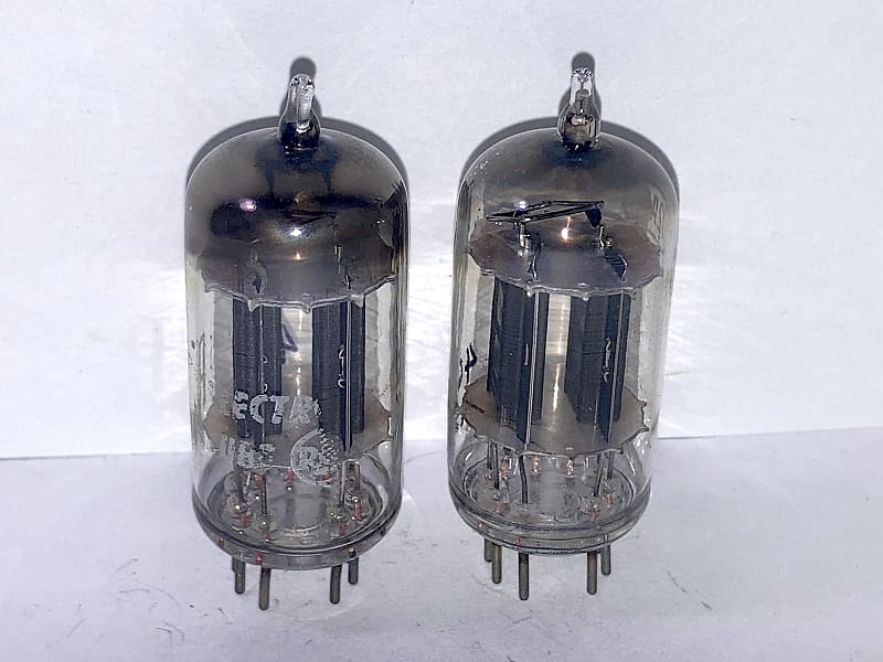 1950's RCA 12AX7 ECC83 Black Plate Tubes, Matched Pair, High