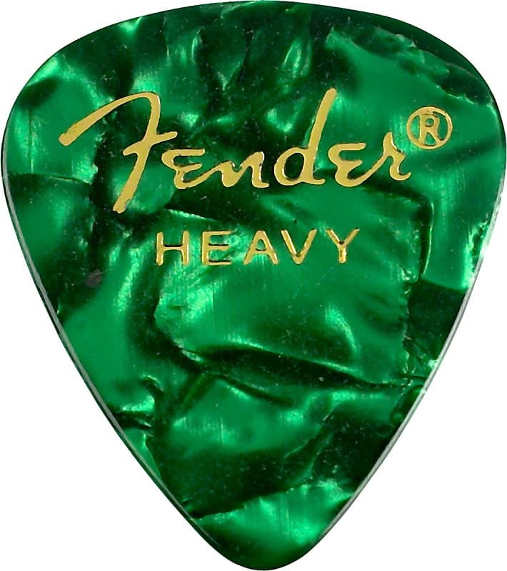 Fender 351 Shape Premium Picks, 12 Pack, Green Moto, Heavy 098-0351-971 image 1