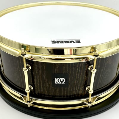 Kings Custom Drums Black & Gold Oak Stave Snare (5.75" x 14") 2024 - High Gloss Lacquer image 2