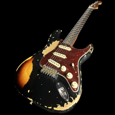 Fender Custom Shop Limited Edition Roasted '61 Strat Super Heavy Relic Aged  Black/3-color Sunburst w/case