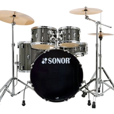 Sonor AQX STUDIO 20" Complete Drum Set Black Midnight Sparkle w/ Hardware, FREE Sabian Cymbals image 1