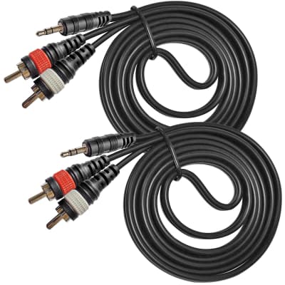 1 ft Stereo Audio Cable 3.5mm to 2x RCA - Cables y Adaptadores de