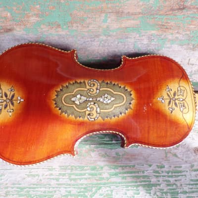 Violin Stradivari Pattern Decorated Violin 1900 Cremona Varnish image 1