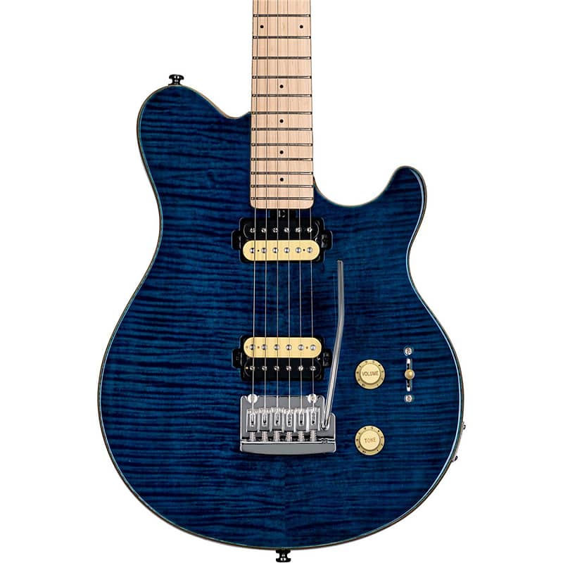 Sterling by Music Man Axis Guitar, Flame Maple Top, Neptune Blue image 1