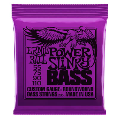 Ernie Ball Power Slinky Nickel Wound Electric Bass Strings - 55-110 Gauge image 1