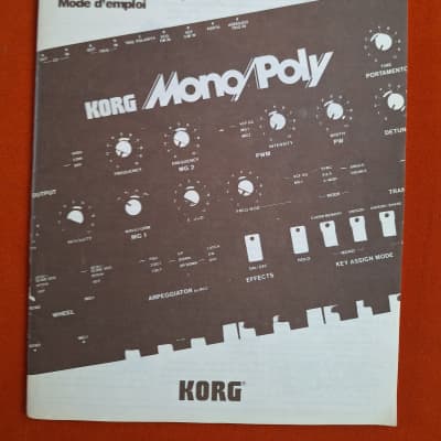 Korg  Mono/Poly Owner's Manual + Settings Charts