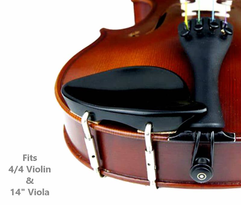 4/4 Violin Chinrest by Dresden, Normal Plate, Corked, Standard Plastic Incl Adjustment Pin Key, "A" Quality image 1