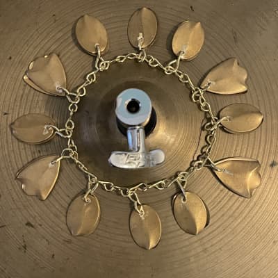 Upcycled Percussion - Brass Pendant Ching Ring - Hi Hat Tambourine image 1