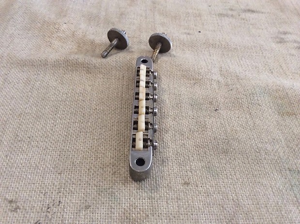Vintage 1960's Gibson ABR-1 Tunematic Guitar Bridge  1963-1964-Nickel-Wire-Nylon Saddles tune-o-matic