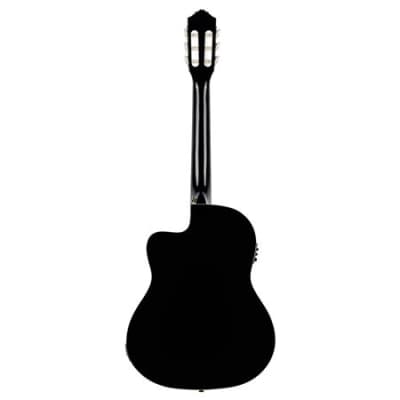 Ortega RCE145 Nylon String Acoustic Electric Guitar with Bag Black image 5