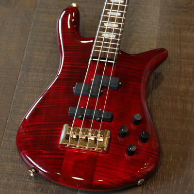 MINTY! 2010s Spector Euro4 LX 4-String Electric Bass Guitar Trans Red + OGB image 2
