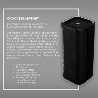 Reloop Groove Blaster BT, Portable Bluetooth Speaker, 100W image 2