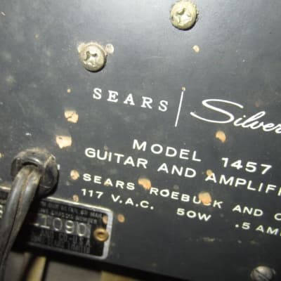 ~1964 Silvertone Model 1457 Amp In Case Faux Redburst Sparkle image 9