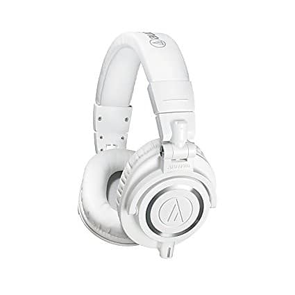 Audio Technica ATH-M50xWH Professional Monitor Headphones, White image 1
