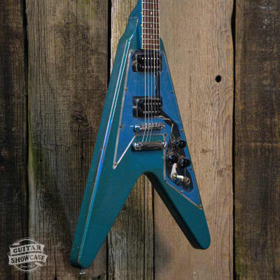 Gibson Flying V 1981 Blue Refin w/ Gibson Reissue PAFs image 3