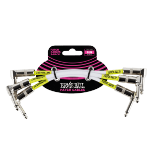 Ernie Ball P06050 1/4" TS Right-Angle Patch Cables - 6" (3-Pack)