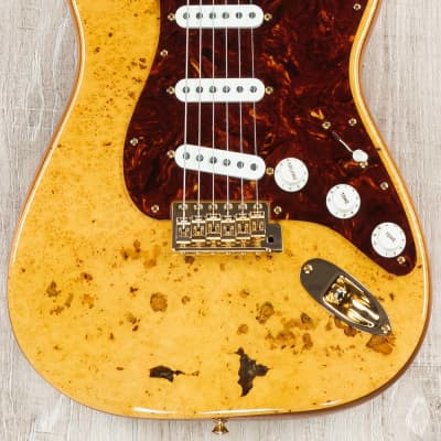 Fender Custom Shop 2019 Artisan Maple Burl Strat NOS Guitar, Aged Natural image 2