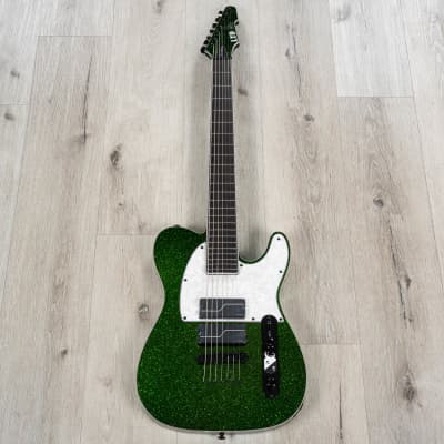 ESP LTD SCT-607 Baritone Stephen Carpenter Signature Series 7-String Guitar, Ebony Fretboard, Green image 3