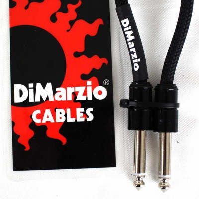 DiMarzio PC106BK Pedal Board Cable, 6 in, Straight/Straight, Black image 1