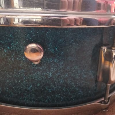 Raven Snare Drum 1960's Blue Sparkle w/Slingerland Snare Throw image 7