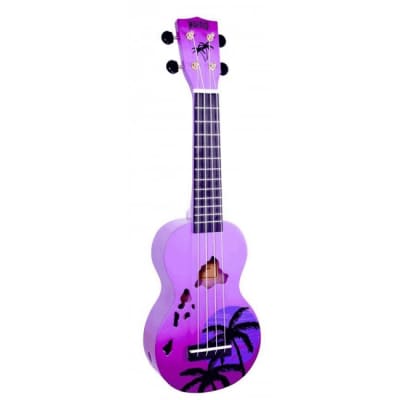 MAHALO MD1HAPPB Designer Purple Hawaii Sopran Akustik-Ukulele inkl. Tasche for sale