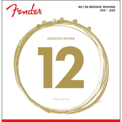 Fender 70L 80/20 Bronze Acoustic Strings, Ball End, 12-52 for sale