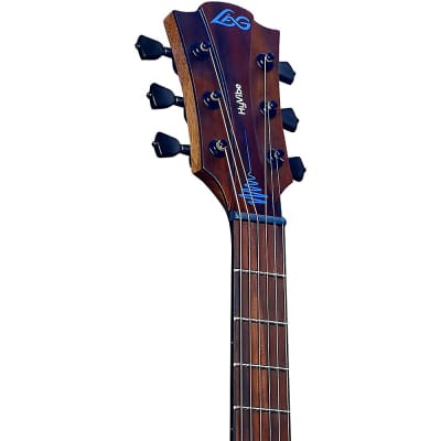 Lag Guitars Hyvibe Dreadnought Cutaway Acoustic Guitar with Bag Natural image 5