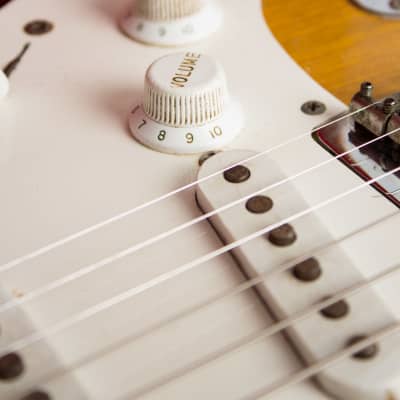 Fender  Stratocaster Non Tremolo Solid Body Electric Guitar (1956), ser. #10339, original tweed hard shell case. image 22