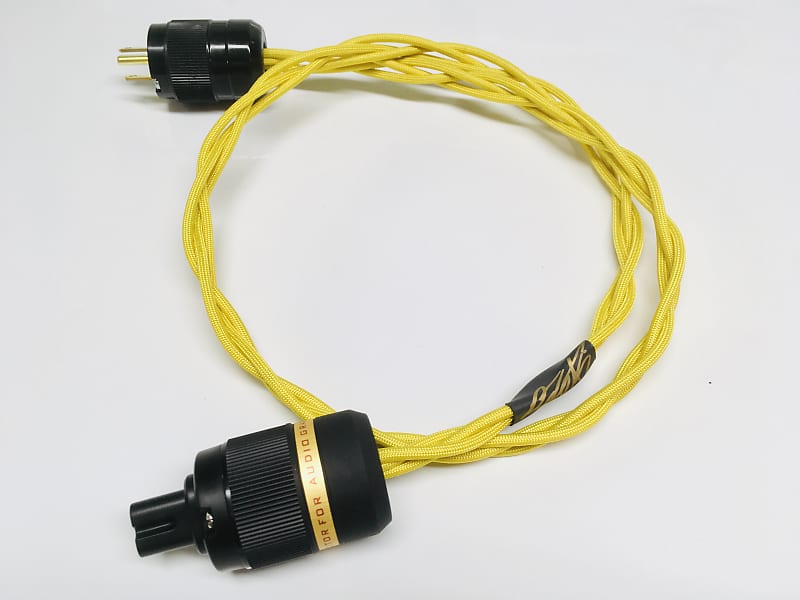 Pine Tree Audio Iso-Braid C7 AC Power Cable 10ft Yellow for BlueSound Node 2i  			