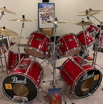 9 piece Pearl Export in Ferrari Red
