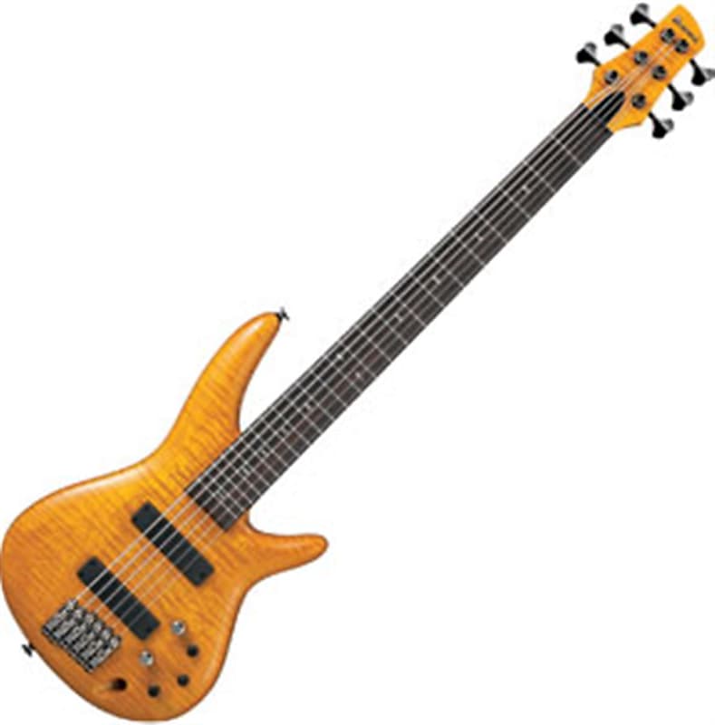 Ibanez Gerald Veasley 6 String Electric Bass Guitar - Amber image 1