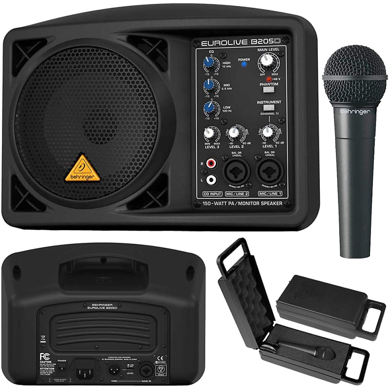 Behringer EUROLIVE B205D 150W PA/Monitor Speaker System and Reverb
