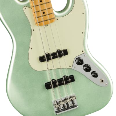 Fender American Professional II Jazz Bass Mystic Surf Green w/Maple Fingerboard, Hard Case image 3