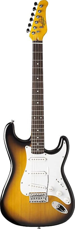 Oscar Schmidt 6 String Double Cutaway SSS Electric Guitar. Tobacco Sunburst, Right, (OS-300-TS-A) image 1