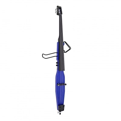 STAGG Transparent Blue Electric Double Bass with Gigbag Plus 1/4" Output  EUB Electric Upright Bass image 7