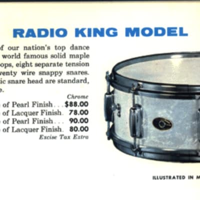 Slingerland 5.5x14" Radio King Solid Maple Snare Drum 1960s - Black Diamond Pearl image 9