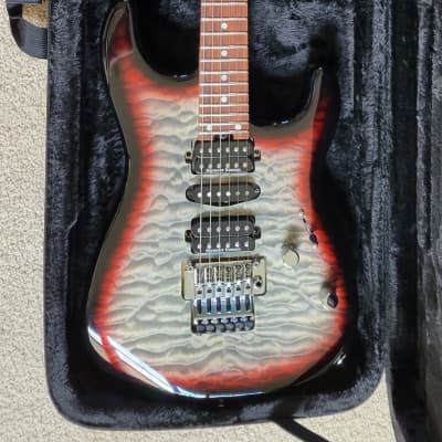 Charvel MJ SAN DIMAS STYLE 1 HSH FR PF QM Electric Guitar, Midnight Glow, Hardshell Gig Bag image 2