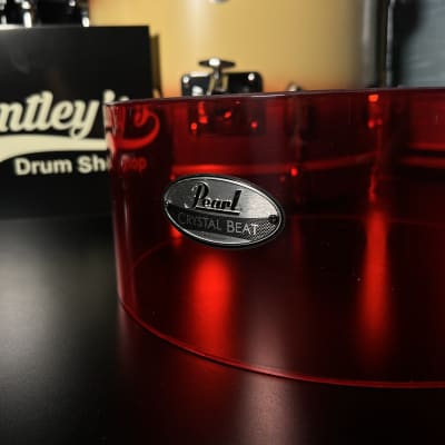 Pearl Crystal Beat Acrylic 6.5x14" Free Floating Snare Drum Shell in Red image 2