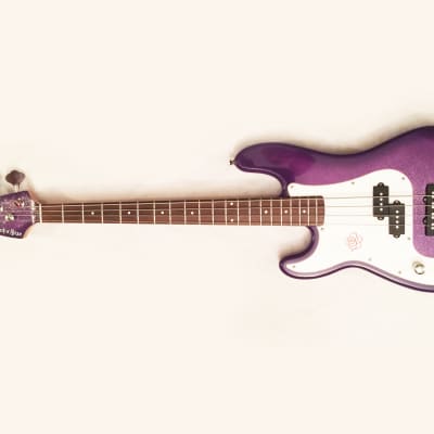 Lefty SX "Rock N Rose" Precision Bass Special Left-Handed Purple Glitter. Great Condition !... image 2