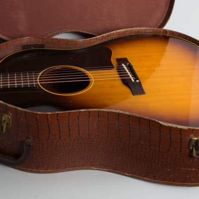 Gibson  J-45 Flat Top Acoustic Guitar (1958), ser. #T2600-26, original brown alligator chipboard case. image 12