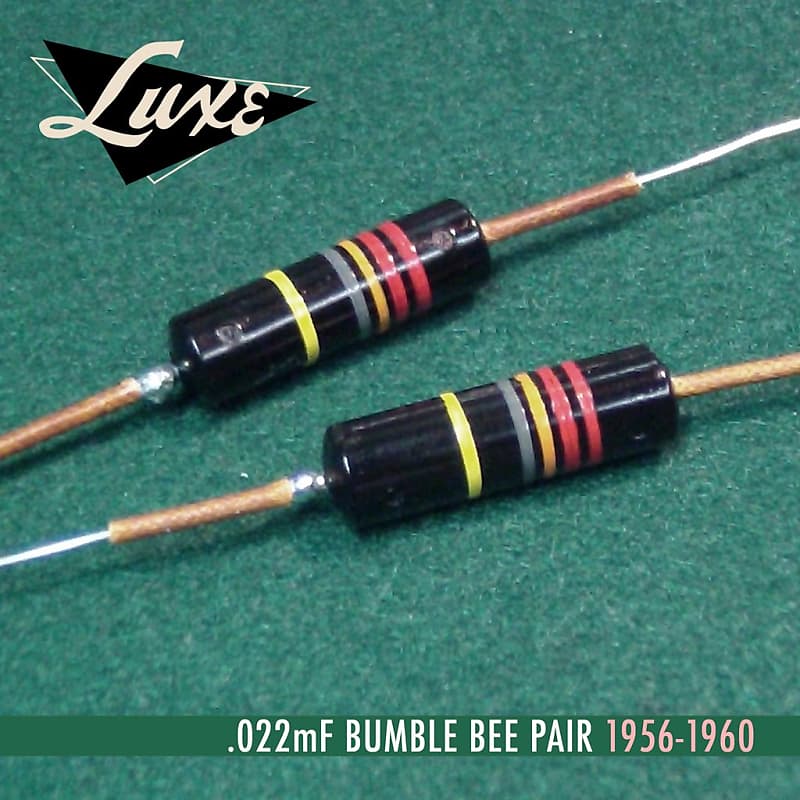 【HOT低価】1956-1960 Matched Pair of Luxe Oil-Filled .022mF Bumble bee Capacitors その他