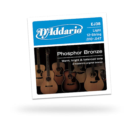 D'Addario EJ38 12-String Phosphor Bronze Light Acoustic Guitar St image 1