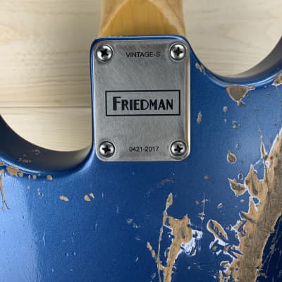 Friedman Vintage-S Lake Placid Blue Heavy Aged w/ Hardcase NEW! #2017 image 3