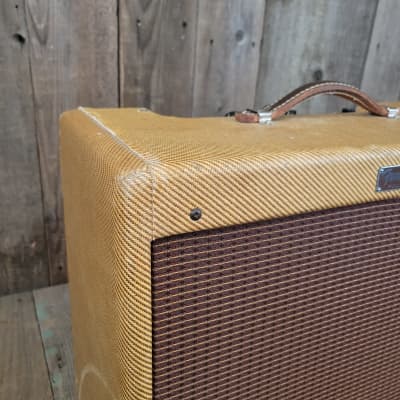Fender Tweed Narrow Panel Deluxe Amp 5E3 with 5F6 tube chart 1958 - Tweed image 5
