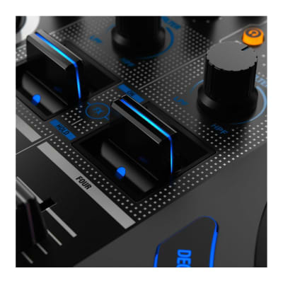 Reloop Mixon 8 Pro 4-Channel Professional DJ Controller with Reloop RP-8000  MK2 Turntable (Pair) and Record Care Kit